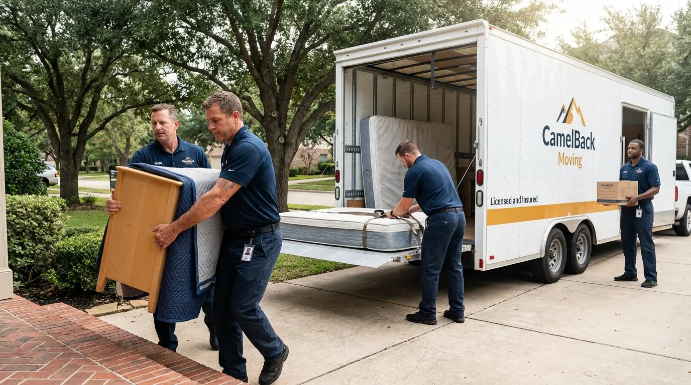 Crew loading residential truck for cross-state move from Decatur, GA